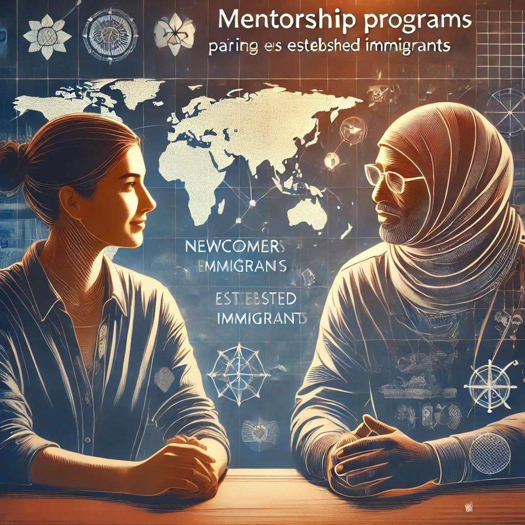 Mentorship programs pairing newcomers with established immigrants